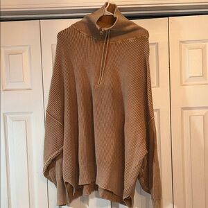 Aerie Camel V-Neck Sweater